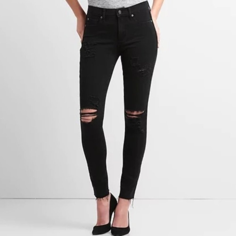 Gap Mid Rise Cropped Skinny Jeans 360 Stretch